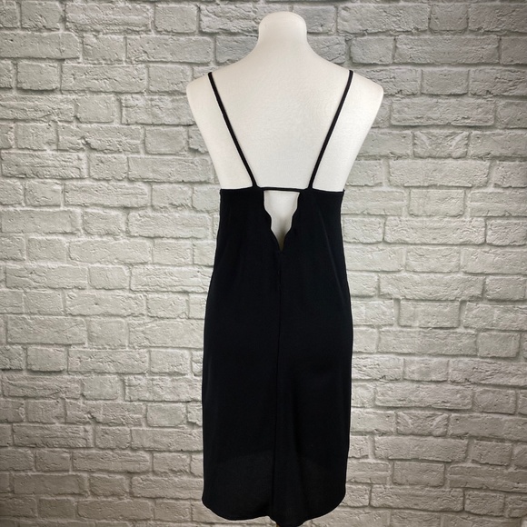 NWT Mango Black Scallop Trim Cami Dress - Picture 4 of 5